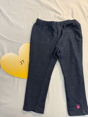 Spyder - 2T Kids Leggings/Jeggings in Navy with Pink Detail